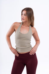 Virmo Ribbed Halter Neck Top