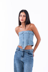 Virmo Jeans Crop Top