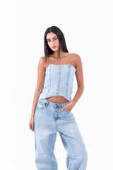Virmo Jeans Crop Top