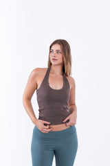 Virmo Ribbed Halter Neck Top