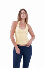 Virmo Ribbed Halter Neck Top