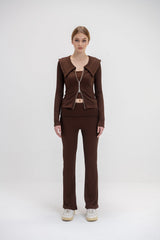 Virmo Women's Ribbed Knit Double Zipper