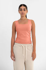 Virmo Women's Square Neck Double-Layer Tank Top
