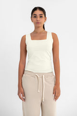 Virmo Women's Square Neck Double-Layer Tank Top