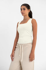 Virmo Women's Square Neck Double-Layer Tank Top