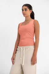 Virmo Women's Square Neck Double-Layer Tank Top