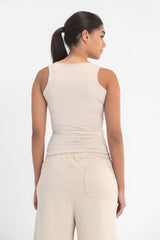 Virmo Women's Square Neck Double-Layer Tank Top