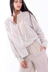 Virmo Linen Striped Shirt