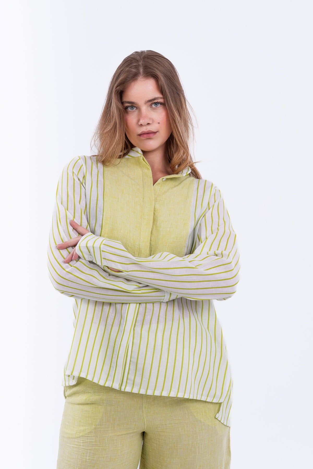 Virmo Linen Striped Shirt