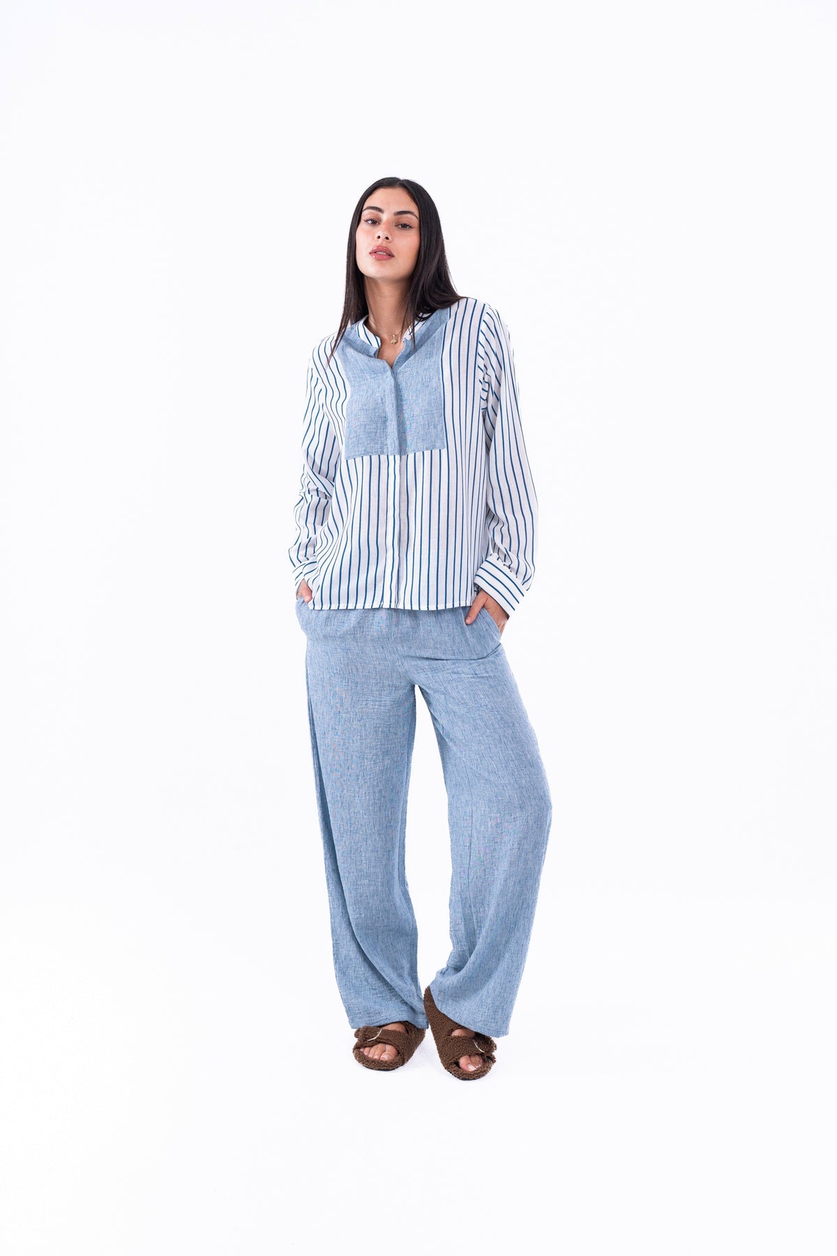 Virmo Linen Striped Set
