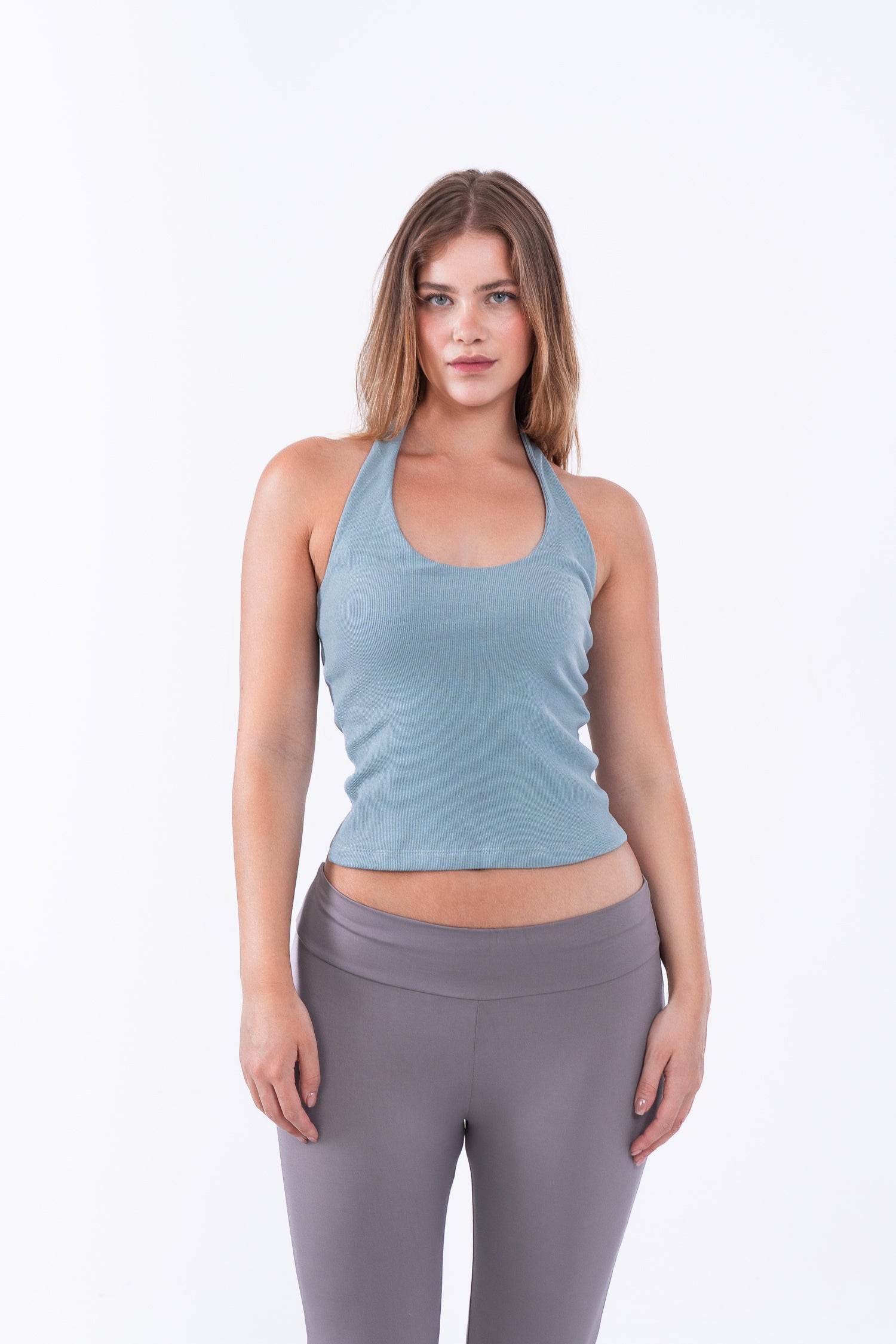 Virmo Ribbed Halter Neck Top