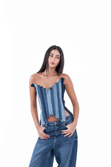 Virmo Jeans Crop Top